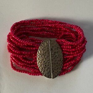 Pink Multi Layer Seed Bead Bracelet